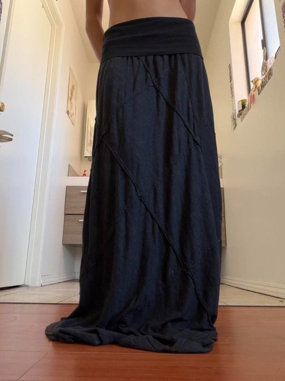 THE SHADOW PATCHWORK MAXI SKIRT